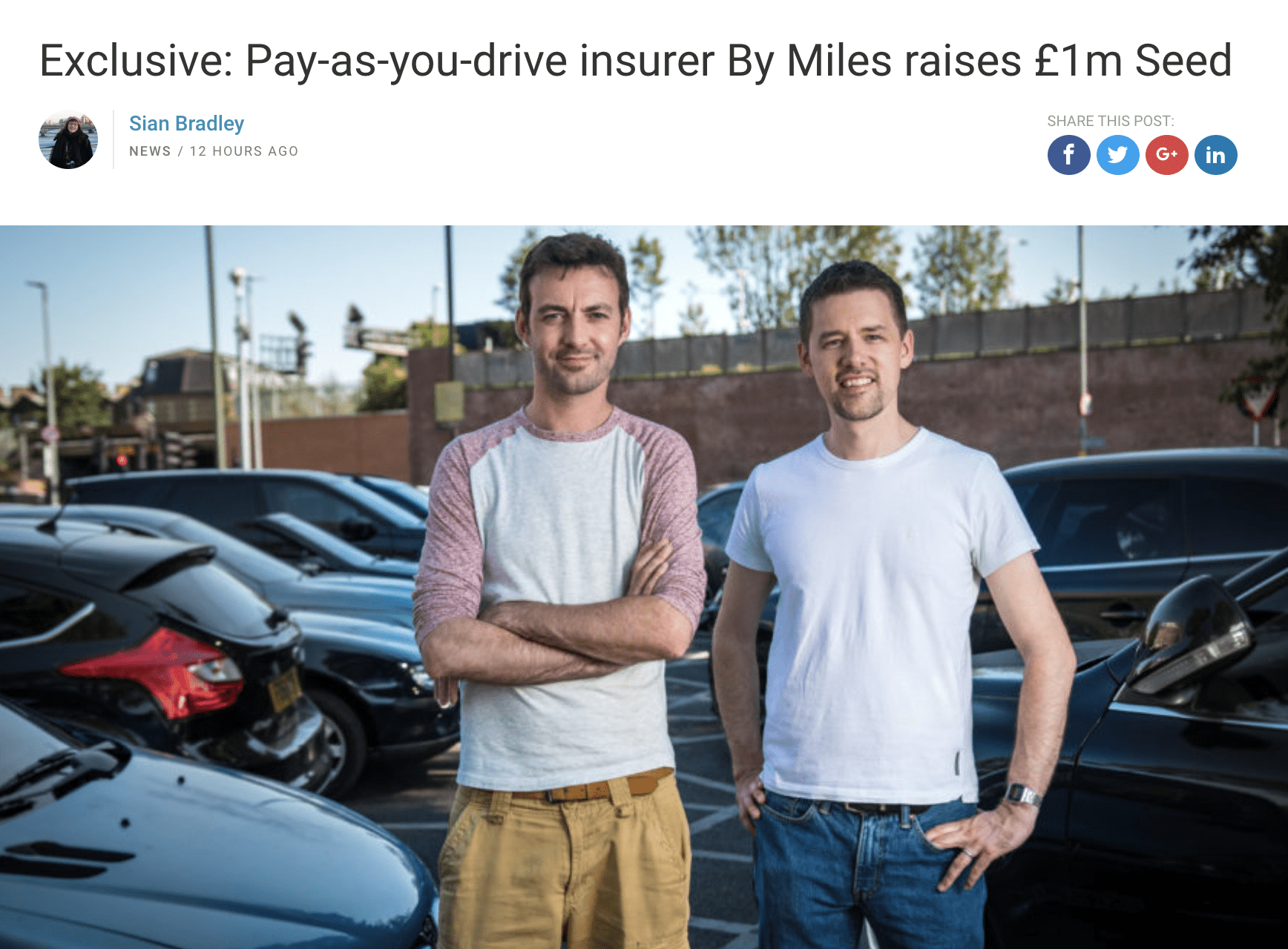 Pay-as-you-drive insurer By Miles raises £1m Seed