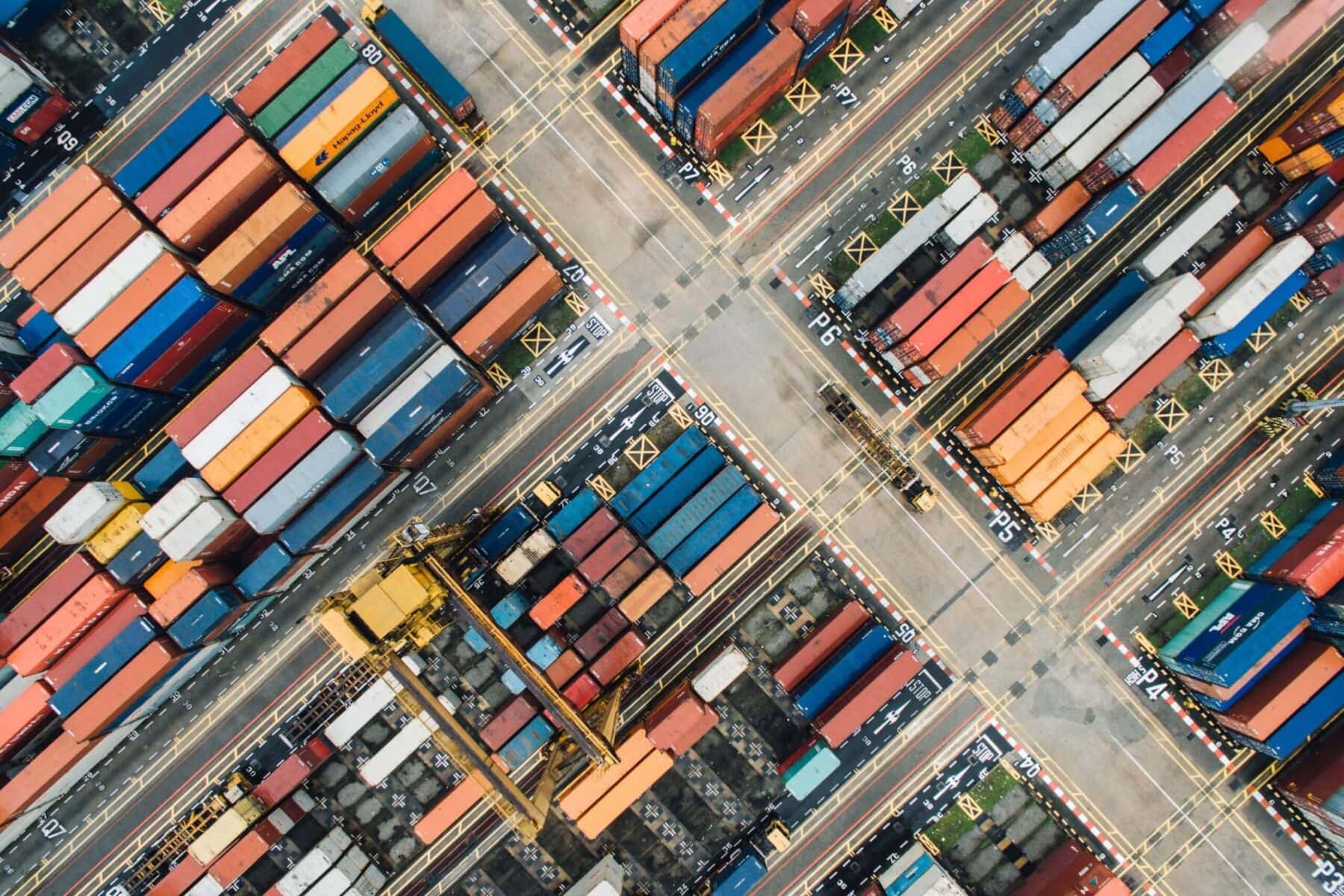 Shipping containers from above